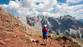 Le massif du Rosengarten dans les Dolomites, Italie