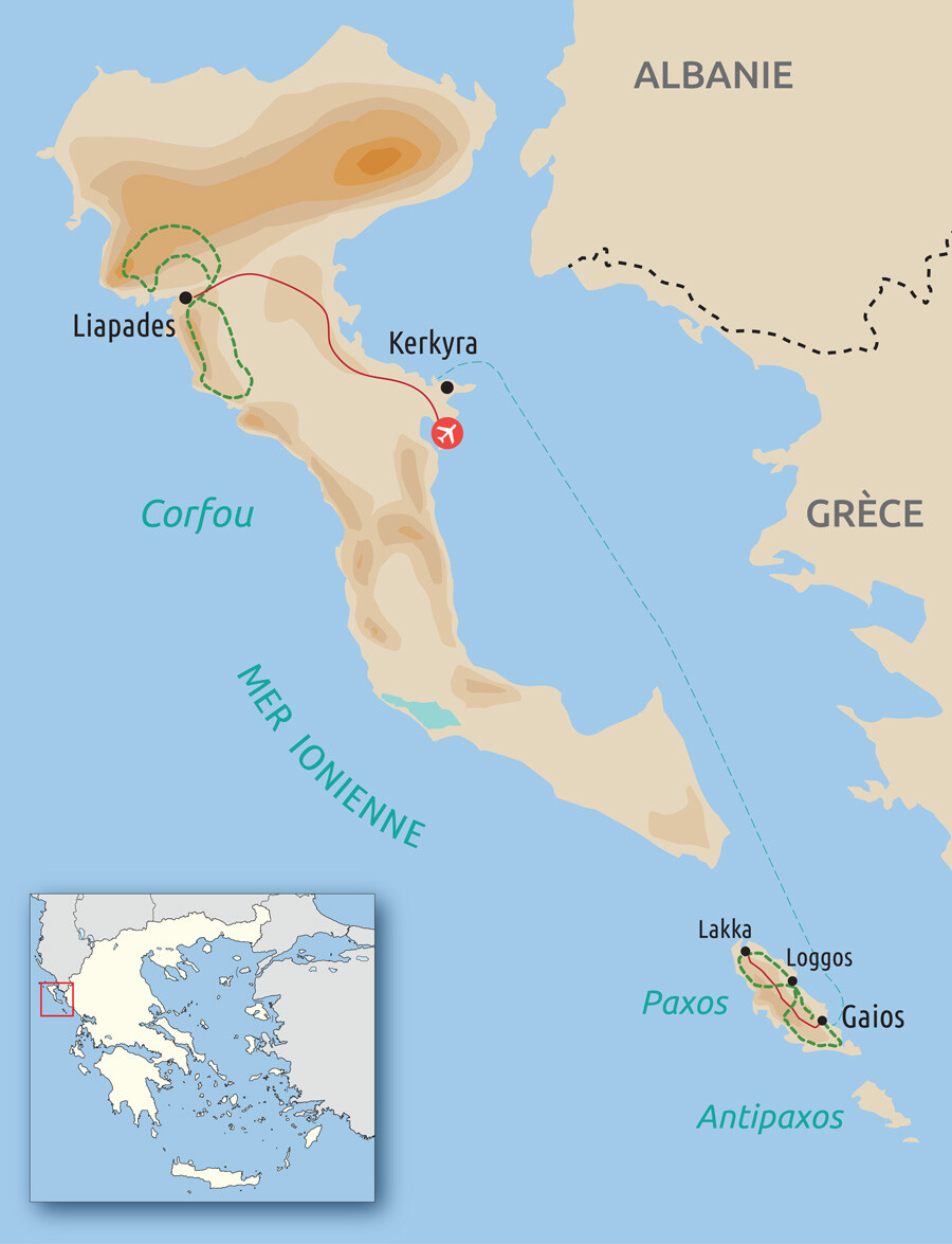 Carte Corfou et Paxos © Nicolas Pagiatis