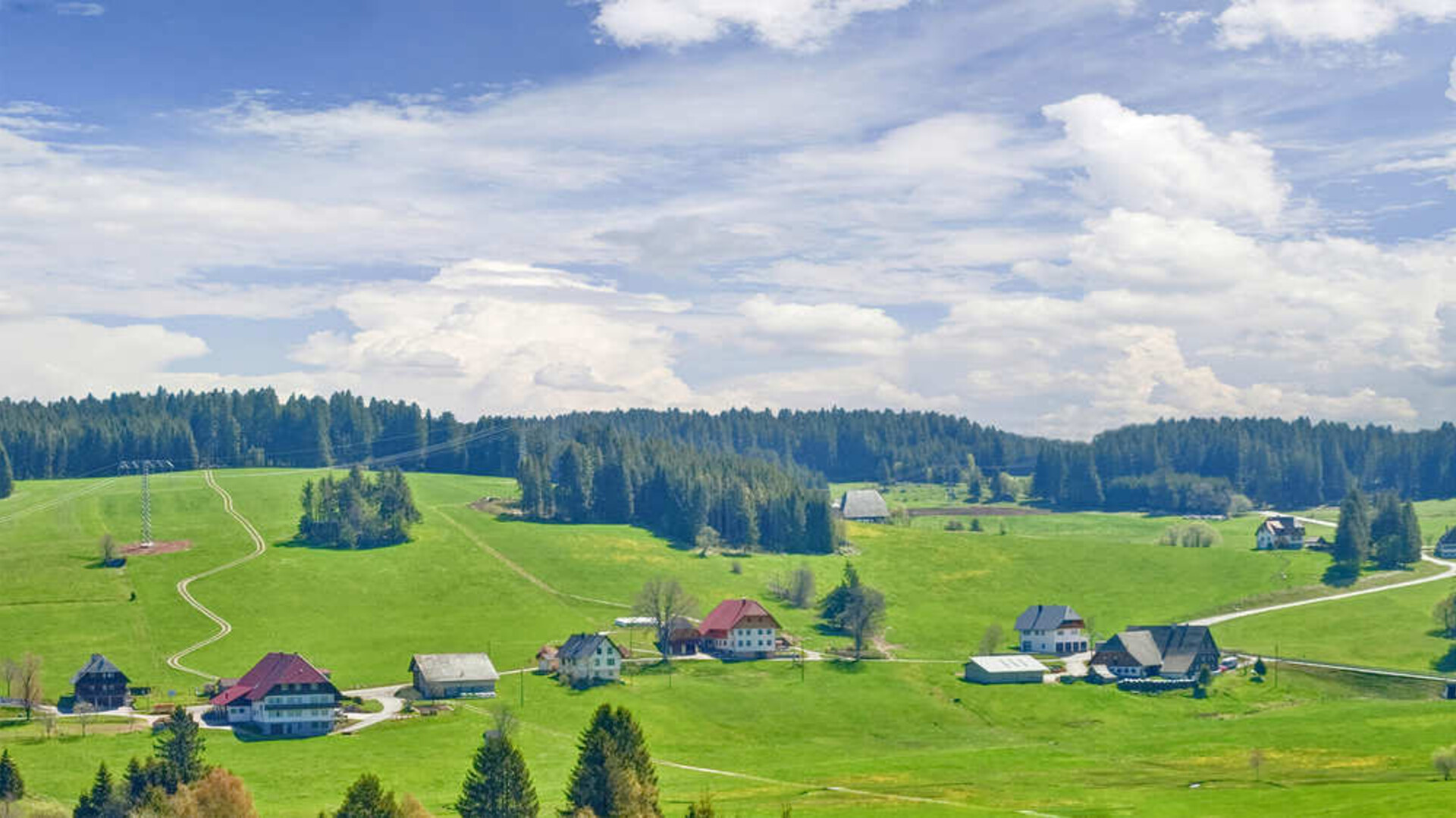 Village dans la plaine en Forêt Noire