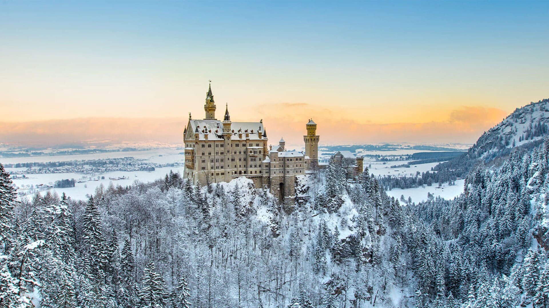 Chateau du Neuschwanstein l'hiver - Bavière 