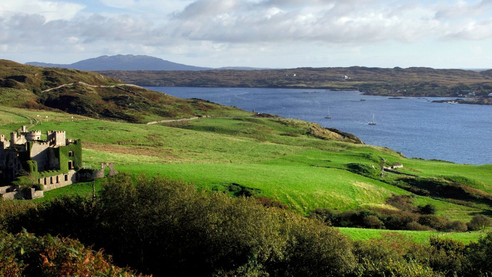 Clifden Castle dans le comté de Galway dans le Connemara, Irlande