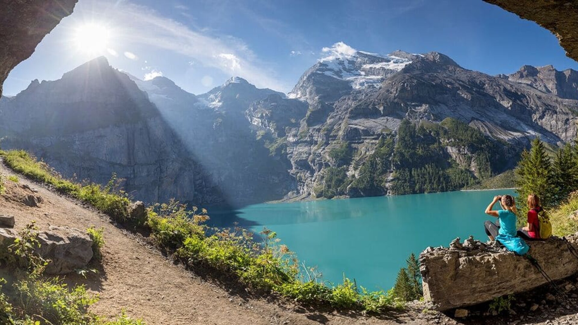 Randonnée au lac d'Oeschinen, en Suisse 