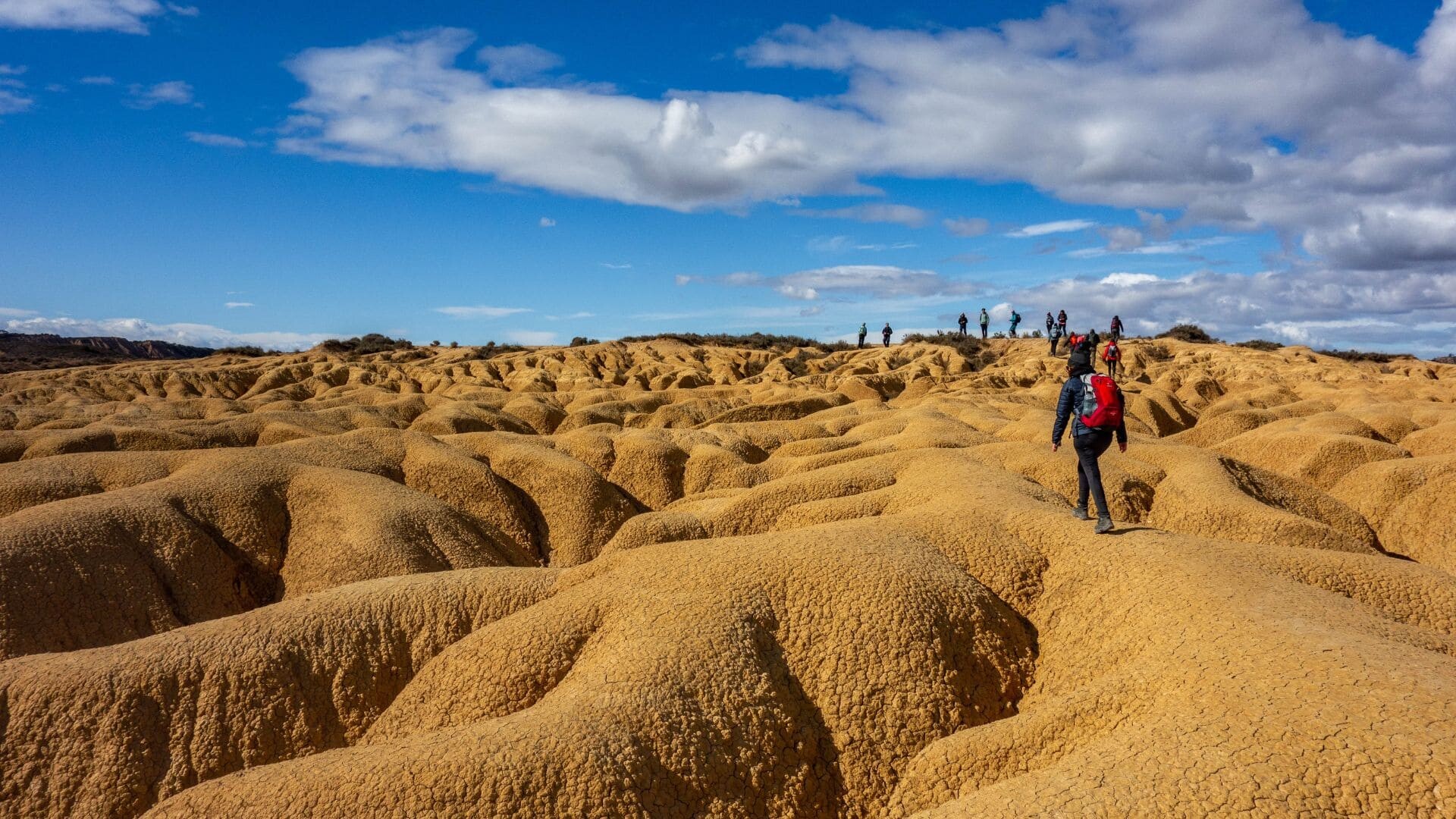 Randonneurs désert des Bardenas © K.Lagarde