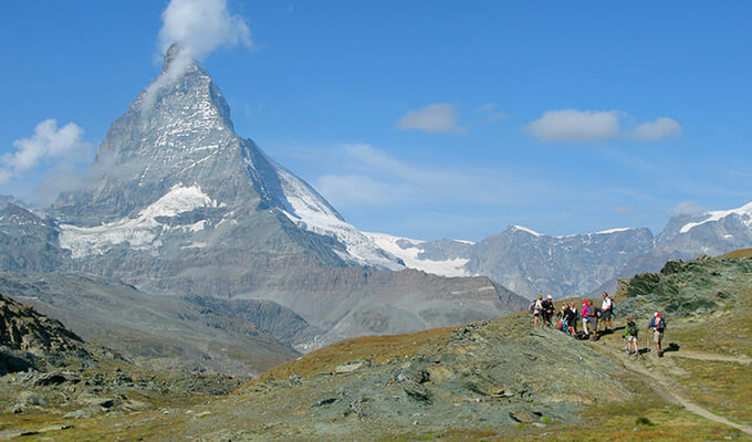 Le Cervin sur la randonnée d'Arolla à Zermatt