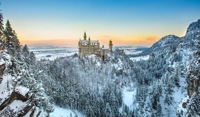 Chateau du Neuschwanstein l'hiver - Bavière 