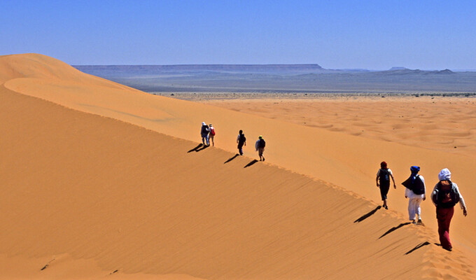 Randonnée dans le désert du Sahara au Maroc