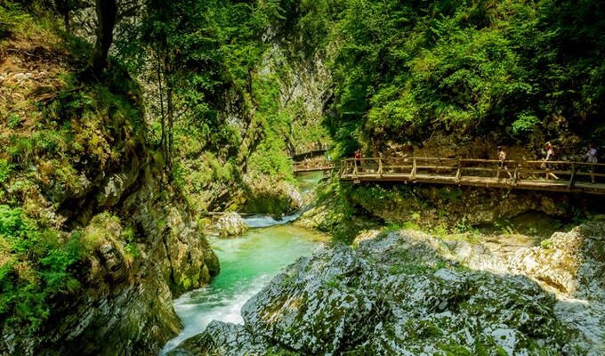 Randonnée dans les gorges de Vintgar