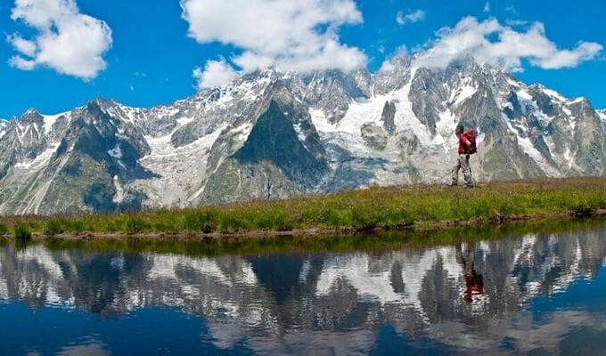 Randonneur tour du Mont Blanc