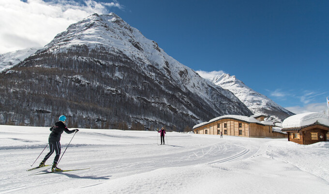 Ski de fond skating à Bessans