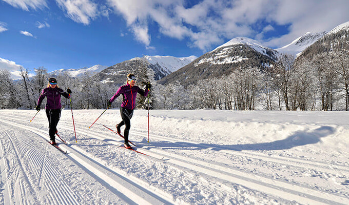 Ski de fond dans la vallée de Conche en Suisse 