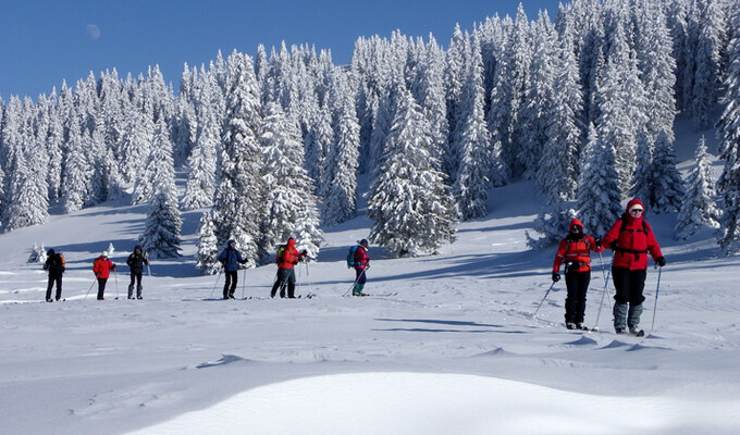 Ski de randonnée nordique sur les crêtes du Jura