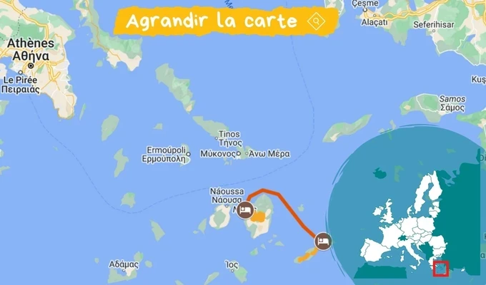 Carte naxos et amorgos en randonnée Carte naxos et amorgos en randonnée
