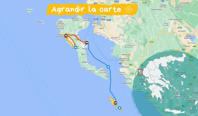 Carte : Voyage à Corfou et Paxos, merveilles des îles Ioniennes