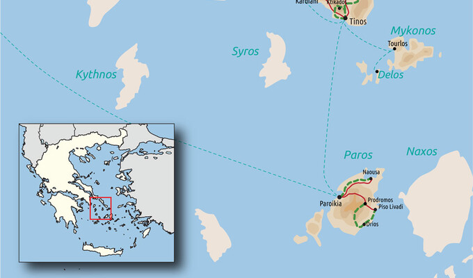 Grand Tour des Cyclades par Andros, Tinos, Mykonos, Delos et Amorgos