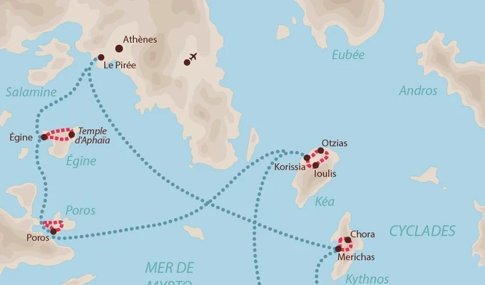 Grèce : Les Cyclades et les îles Saroniques à vélo bateau