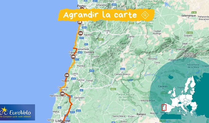 Carte Porto Lisbonne vélo