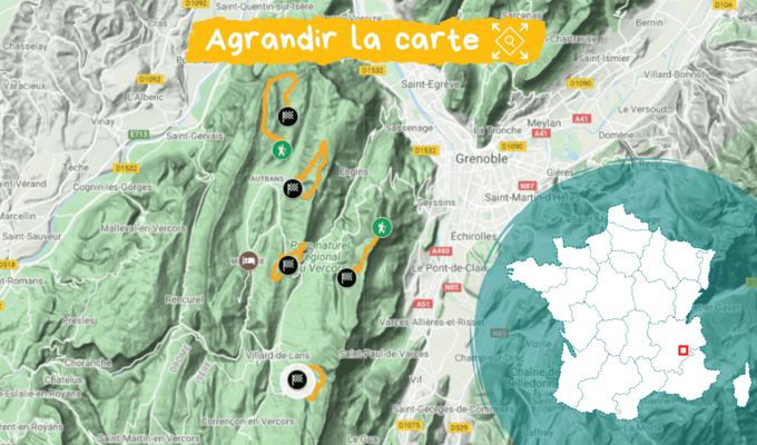 Carte Raquette et Bien-être dans le Vercors