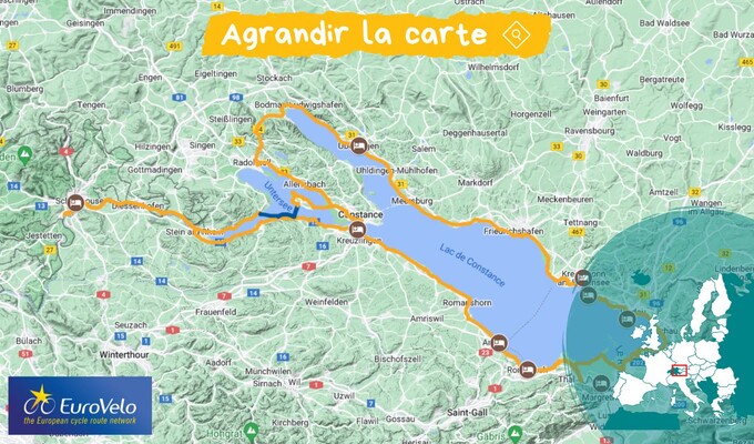 Carte Tour du Lac de Constance et chutes du Rhin vélo