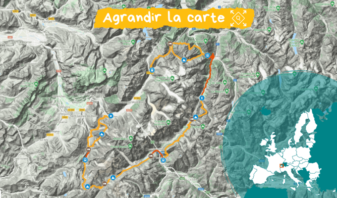 Carte Tour du Mont Blanc, le classique 