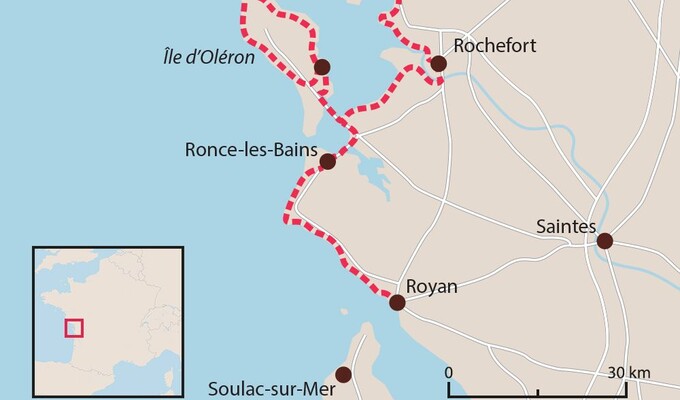 Carte vélodyssée La Rochelle Royan